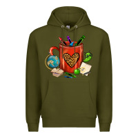 Army Green teacher crayons coffee mug Premium Hoodie - FaDigitalArtStudio