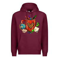 Burgundy teacher crayons coffee mug Premium Hoodie - FaDigitalArtStudio