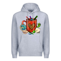 Heather Grey teacher crayons coffee mug Premium Hoodie - FaDigitalArtStudio
