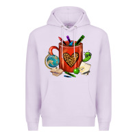 Lilac teacher crayons coffee mug Premium Hoodie - FaDigitalArtStudio