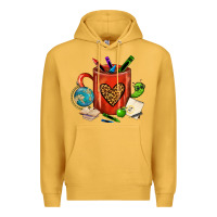 Mustard teacher crayons coffee mug Premium Hoodie - FaDigitalArtStudio