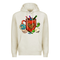 Oatmeal Heather teacher crayons coffee mug Premium Hoodie - FaDigitalArtStudio