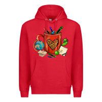 Red teacher crayons coffee mug Premium Hoodie - FaDigitalArtStudio