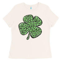 Bone leopard shamrock Ladies Tee - MaliasSmallBusiness