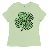 Matcha leopard shamrock Ladies Tee - MaliasSmallBusiness