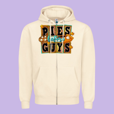 Pies Before Guys Zipper Hoodie Designed By Fadigitalartstudio