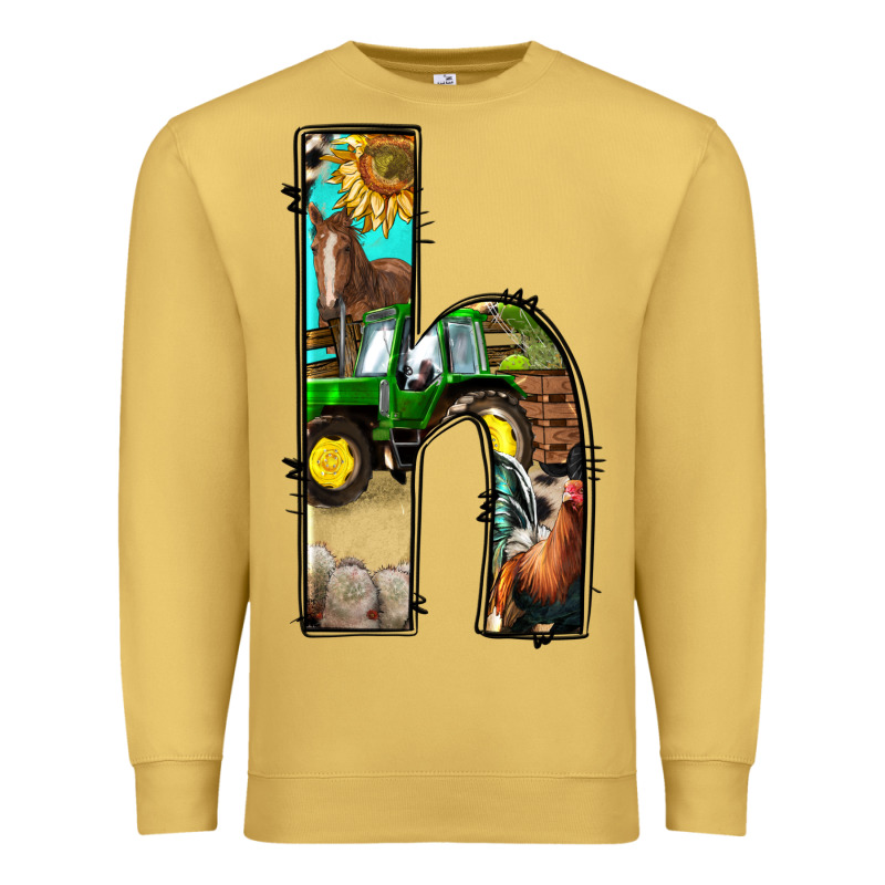 Farm Life Alphabet Lowercase Letters H Premium Sweatshirt by BundleAndBundleShop | Teevron