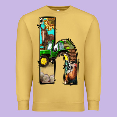 Farm Life Alphabet Lowercase Letters H Premium Sweatshirt Designed By Bundleandbundleshop