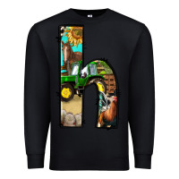 Black farm life alphabet lowercase letters h Premium Sweatshirt - BundleAndBundleShop