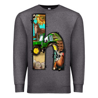 Charcoal Heather farm life alphabet lowercase letters h Premium Sweatshirt - BundleAndBundleShop