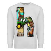Dove Grey farm life alphabet lowercase letters h Premium Sweatshirt - BundleAndBundleShop