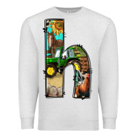 Oatmeal Heather farm life alphabet lowercase letters h Premium Sweatshirt - BundleAndBundleShop