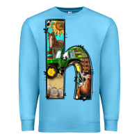 Ocean Blue farm life alphabet lowercase letters h Premium Sweatshirt - BundleAndBundleShop