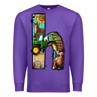 Purple farm life alphabet lowercase letters h Premium Sweatshirt - BundleAndBundleShop