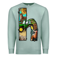 Seafoam farm life alphabet lowercase letters h Premium Sweatshirt - BundleAndBundleShop