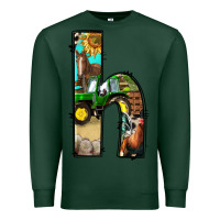 Sports Green farm life alphabet lowercase letters h Premium Sweatshirt - BundleAndBundleShop