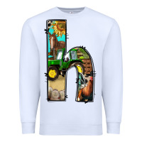 White farm life alphabet lowercase letters h Premium Sweatshirt - BundleAndBundleShop
