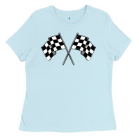 Baby Blue race flag Ladies Tee - MaliasSmallBusiness