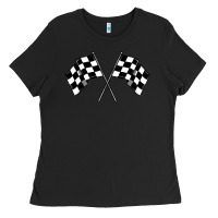 Black race flag Ladies Tee - MaliasSmallBusiness