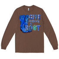 Chestnut give cancer the boot colon cancer blue ribbon nca Long Sleeve Tee - NancyCooperArtShop