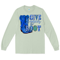 Matcha give cancer the boot colon cancer blue ribbon nca Long Sleeve Tee - NancyCooperArtShop
