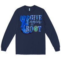 Navy give cancer the boot colon cancer blue ribbon nca Long Sleeve Tee - NancyCooperArtShop