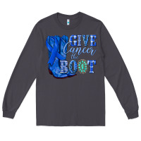 Smoke give cancer the boot colon cancer blue ribbon nca Long Sleeve Tee - NancyCooperArtShop