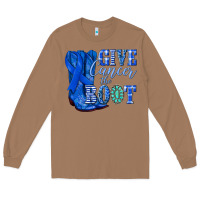 Toasted Coconut give cancer the boot colon cancer blue ribbon nca Long Sleeve Tee - NancyCooperArtShop