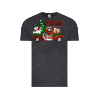 Vintage Black happy new year 2022 christmas truck with american flag Vintage Tee - Jasminsmagicworld