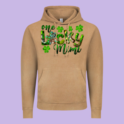 St. Patrick's Day One Lucky Mimi Vintage Hoodie Designed By Ranaportraitstore