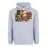Heather Grey ho ho ho heifer Heavyweight Hoodie - FaDigitalArtStudio