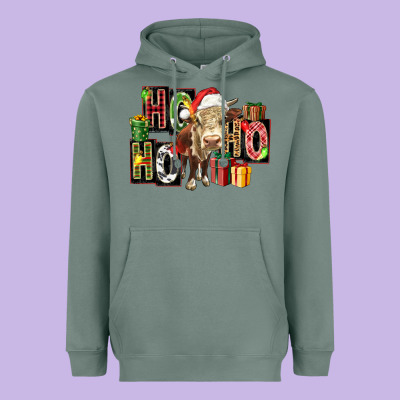 Ho Ho Ho Heifer Heavyweight Hoodie Designed By Fadigitalartstudio
