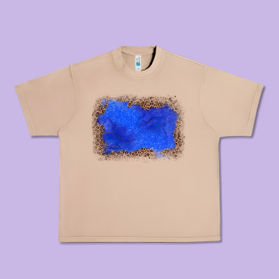 Gemstone Blue Leopard Background Urban Heavy Tee Designed By Jahusdesignshop