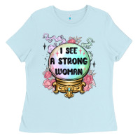 Baby Blue i see a strong woman Ladies Tee - MaliasSmallBusiness