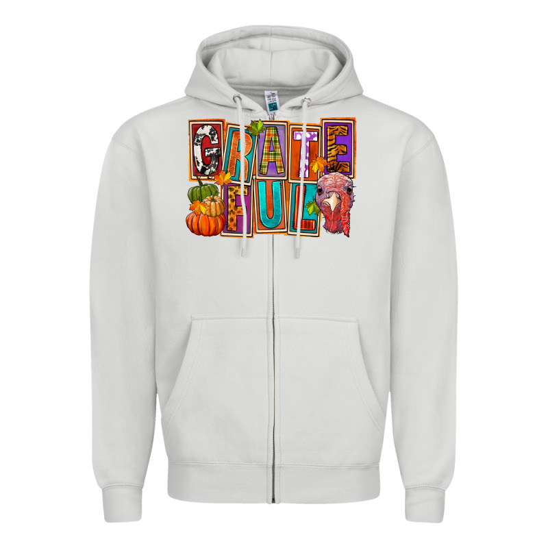 Grateful Thanksgiving Zipper Hoodie by FaDigitalArtStudio | Teevron