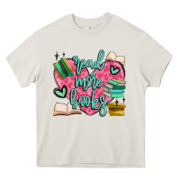 Cream read more books Heavy Core Tee - MaliasSmallBusiness