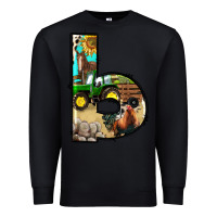 Black farm life alphabet lowercase letters b Premium Sweatshirt - BundleAndBundleShop