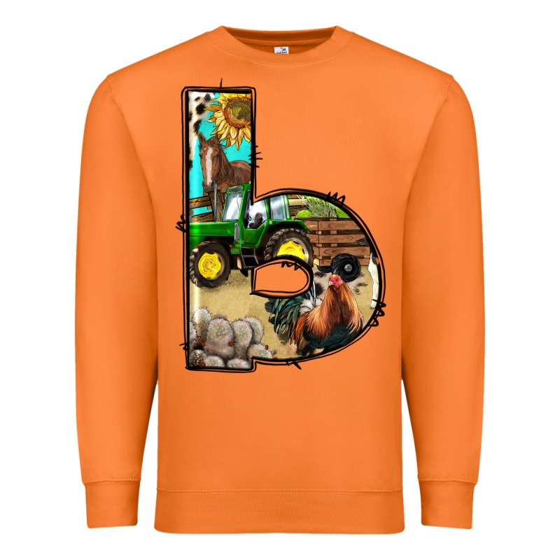 Farm Life Alphabet Lowercase Letters B Premium Sweatshirt by BundleAndBundleShop | Teevron