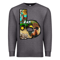 Charcoal Heather farm life alphabet lowercase letters b Premium Sweatshirt - BundleAndBundleShop