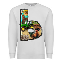 Dove Grey farm life alphabet lowercase letters b Premium Sweatshirt - BundleAndBundleShop