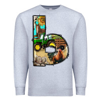Heather Grey farm life alphabet lowercase letters b Premium Sweatshirt - BundleAndBundleShop