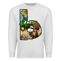 Oatmeal Heather farm life alphabet lowercase letters b Premium Sweatshirt - BundleAndBundleShop