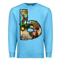 Ocean Blue farm life alphabet lowercase letters b Premium Sweatshirt - BundleAndBundleShop