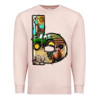 Pale Pink farm life alphabet lowercase letters b Premium Sweatshirt - BundleAndBundleShop