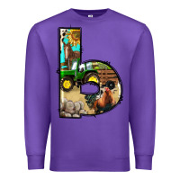 Purple farm life alphabet lowercase letters b Premium Sweatshirt - BundleAndBundleShop