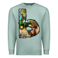 Seafoam farm life alphabet lowercase letters b Premium Sweatshirt - BundleAndBundleShop