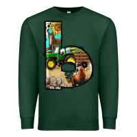 Sports Green farm life alphabet lowercase letters b Premium Sweatshirt - BundleAndBundleShop