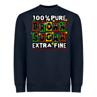 Navy 100 pure brown sugar extra fine Heavyweight Sweatshirt - CowGirlArtShop