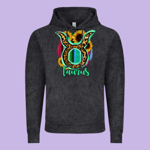 Taurus Zodiac Sign Sunflower Leopard Serape Vintage Hoodie Designed By Ranaportraitstore