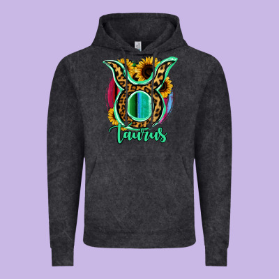 Taurus Zodiac Sign Sunflower Leopard Serape Vintage Hoodie Designed By Ranaportraitstore
